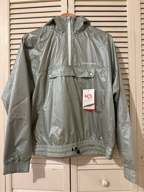 Kari Traa Light Sage Green Half-Zip Anorak